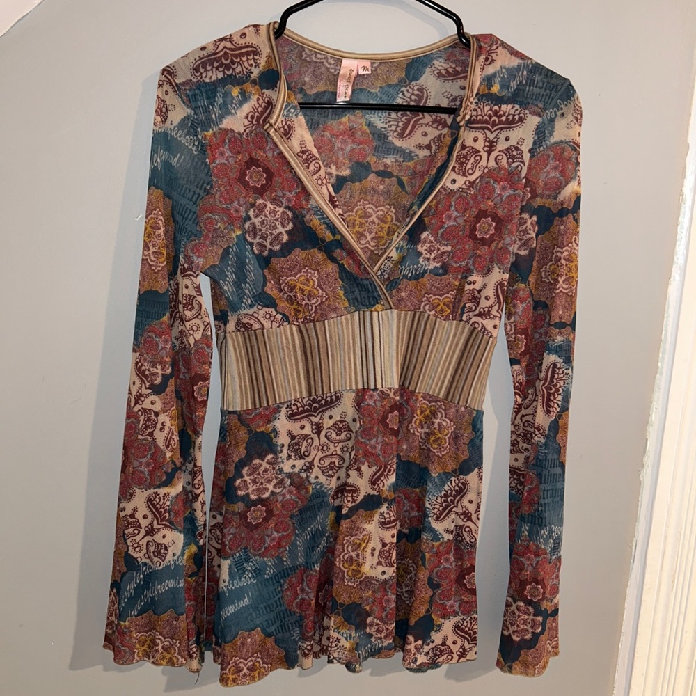 flowy floral hippie top